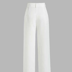 Solid Stitch Straight Leg Trousers